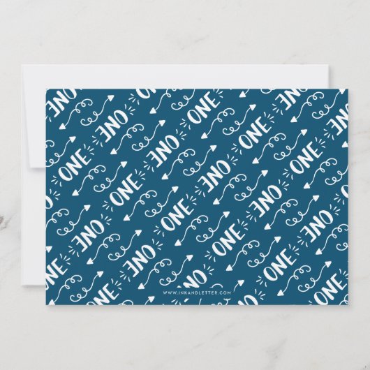 カスタムフルフォトファースト誕生日招待状 招待状 (裏面)