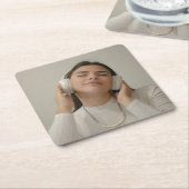 カスタムフルフォトモダン スクエアペーパーコースター (アングル)