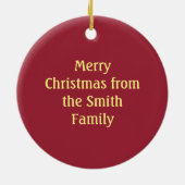カスタムフルーツケーキクリスマスオーナメント セラミックオーナメント (裏面)