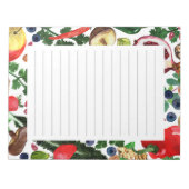 カスタムフルーツベギーの水の色の食料品縁どのリスト ノートパッド (正面)