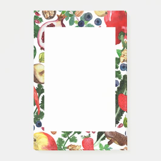 カスタムフルーツベギーの水の色の食料品縁どのリスト ポストイット (正面)