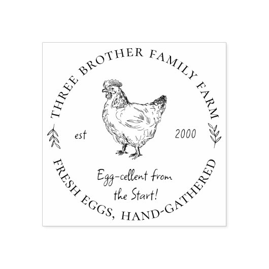 カスタムフレッシュエッグズファミリーファーム ラバースタンプ (インプリント)