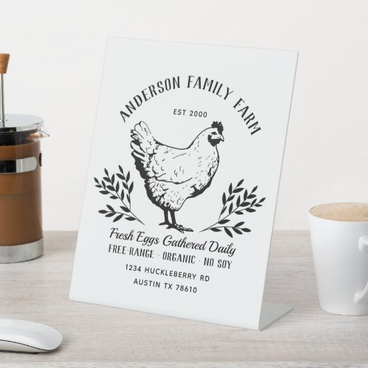 カスタムフレッシュエッグズファミリーファーム 台座サイン (インサイチュ)