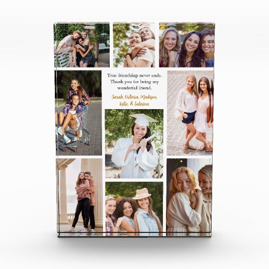 カスタムフレンズコラージュフレンドシップ引用文 フォトブロック (正面)