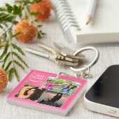 カスタムフレンドハッピーバースデーフォトコラージュ キーホルダー (正面右)