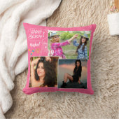 カスタムフレンドハッピーバースデーフォトコラージュ クッション (ブランケット)