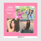 カスタムフレンドハッピーバースデーフォトコラージュ シール (シート)