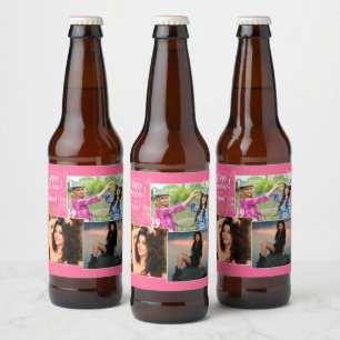 カスタムフレンドハッピーバースデーフォトコラージュ ビールラベル