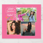 カスタムフレンドハッピーバースデーフォトコラージュ ビールラベル (シングルラベル)