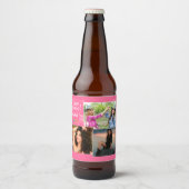 カスタムフレンドハッピーバースデーフォトコラージュ ビールラベル (正面)