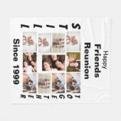 カスタムフレンド懇親会11フォトコラージュ フリースブランケット (正面(横))