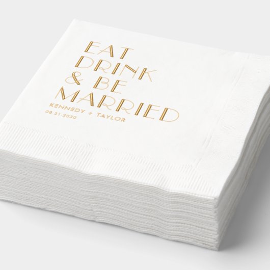 カスタムフレーズ結婚フォイル 箔ナプキン (詳細)