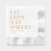 カスタムフレーズ結婚フォイル 箔ナプキン (正面)