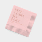 カスタムフレーズ結婚ブライダルシャワーフォイルナプキンス 箔ナプキン (左)