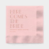 カスタムフレーズ結婚ブライダルシャワーフォイルナプキンス 箔ナプキン (正面)