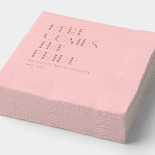 カスタムフレーズ結婚ブライダルシャワーフォイルナプキンス 箔ナプキン (詳細)