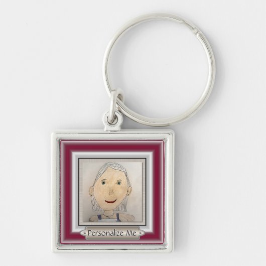 カスタムフレームを使用してアートや写真を追加 キーホルダー (正面)