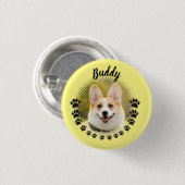 カスタムフレームドッグポートレート名 缶バッジ (正面&裏面)
