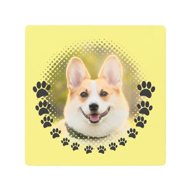 カスタムフレームドッグポートレート メタルプリント (正面)