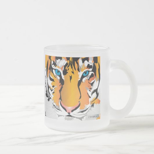 カスタムフロストマグトラ・オレンジ霜ガラスコーヒー フロストグラスマグカップ (右)