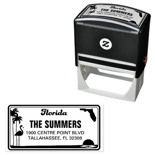 カスタムフロリダライセンスプレート差出人住所スタンプ セルフインキングスタンプ (インサイチュ)