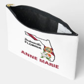 カスタムフロリダ州旗州フラワーオレンジブロッサム アクセサリーポーチ (見開き)