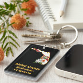 カスタムフロリダ州旗州フラワーオレンジブロッサム キーホルダー (正面右)