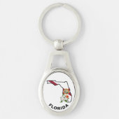 カスタムフロリダ州旗州フラワーオレンジブロッサム キーホルダー (正面)