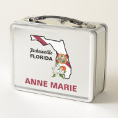 カスタムフロリダ州旗州フラワーオレンジブロッサム メタルランチボックス (裏面)