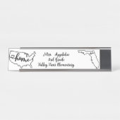 カスタムフロリダ州USホームラインアート デスクネームプレート (正面)