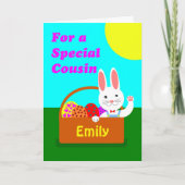 カスタムフロントイースターのいとこのための名前を追加する，バニー シーズンカード (正面)