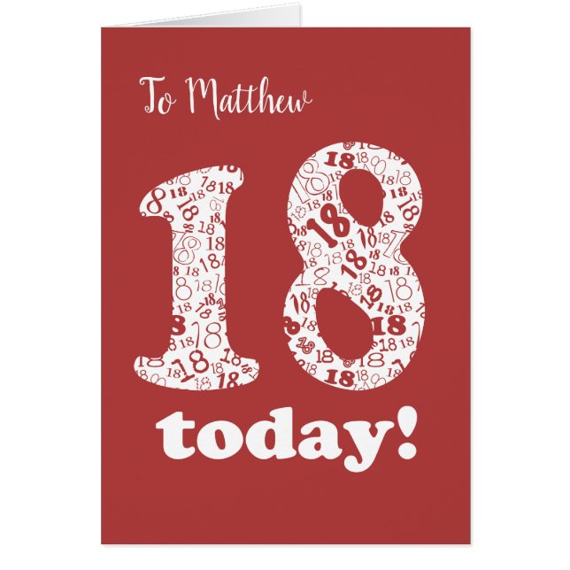 カスタムフロントシック赤ホワイト18誕生日 (正面)