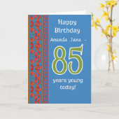 カスタムフロントレッドフィールドポピー85th誕生日カード カード (黄色い花)