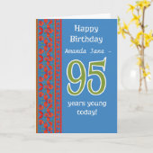 カスタムフロントレッドフィールドポピー95th誕生日カード カード (黄色い花)