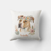 カスタムフローラかわいい水色ピットブル犬 クッション (裏面)