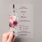 カスタムフローラとその家族の結婚家族 アクリル招待状 (インサイチュ (ポータブル))