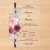 カスタムフローラとその家族の結婚家族 アクリル招待状 (正面)