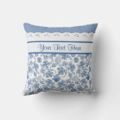 カスタムフローラとレースのインジゴブルーフェイクオン クッション (裏面)