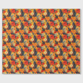 カスタムフローラと松のクリスマスラップ ラッピングペーパー (フラット)