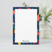 カスタムフローライラストレーションサンキューカード（青） サンキューカード (スタンド正面)