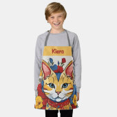 カスタムフローラエプロン女子パーソナライズされたシェフ エプロン (着用した状態)