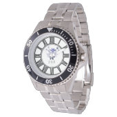 カスタムフローラエレガントブルーバイオレットパープル 腕時計 (アングル)