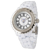 カスタムフローラエレガントブルーバイオレットパープル 腕時計 (アングル)