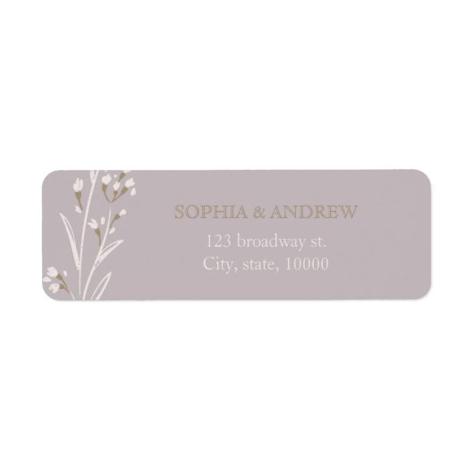 カスタムフローラエレガント薄紫素朴結婚薬 ラベル (正面)