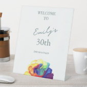 カスタムフローラカラフル誕生日歓迎 台座サイン (インサイチュ)