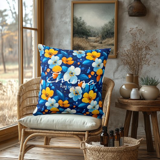 カスタムフローラスパ名パーソナライズされた枕 クッション