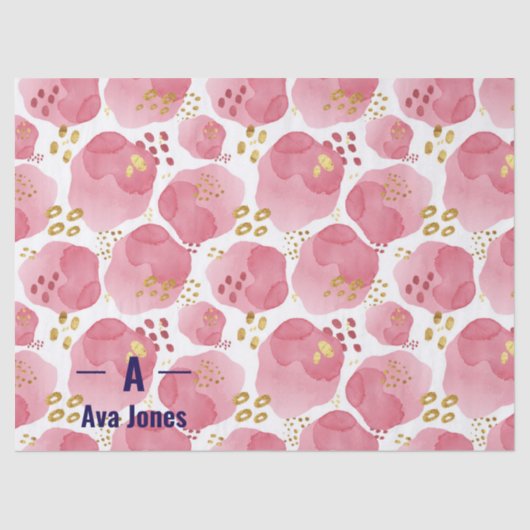 カスタムフローラティッシュペーパー – ワパーソナライズされたット 薄葉紙 (正面)