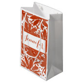 カスタムフローラデザインの錆の色抱き枕 スモールペーパーバッグ (正面アングル)