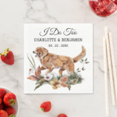 カスタムフローラドッグ結婚ズ スタンダードランチョンナプキン (インサイチュ)