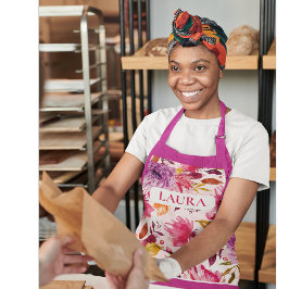 カスタムフローラパターン（の模様が）あるエプロン エプロン